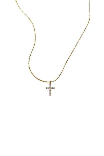 Zirkoon Steen Kruis Ketting Elegante Minimale Vrouwen Sieraden
