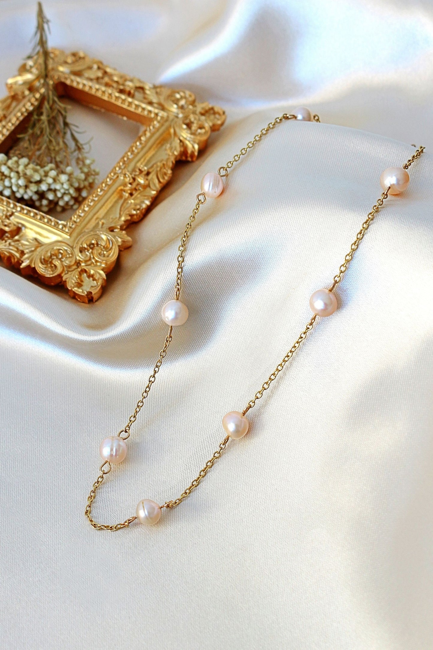 24K Barokke Zoetwaterparels Ketting Choker
