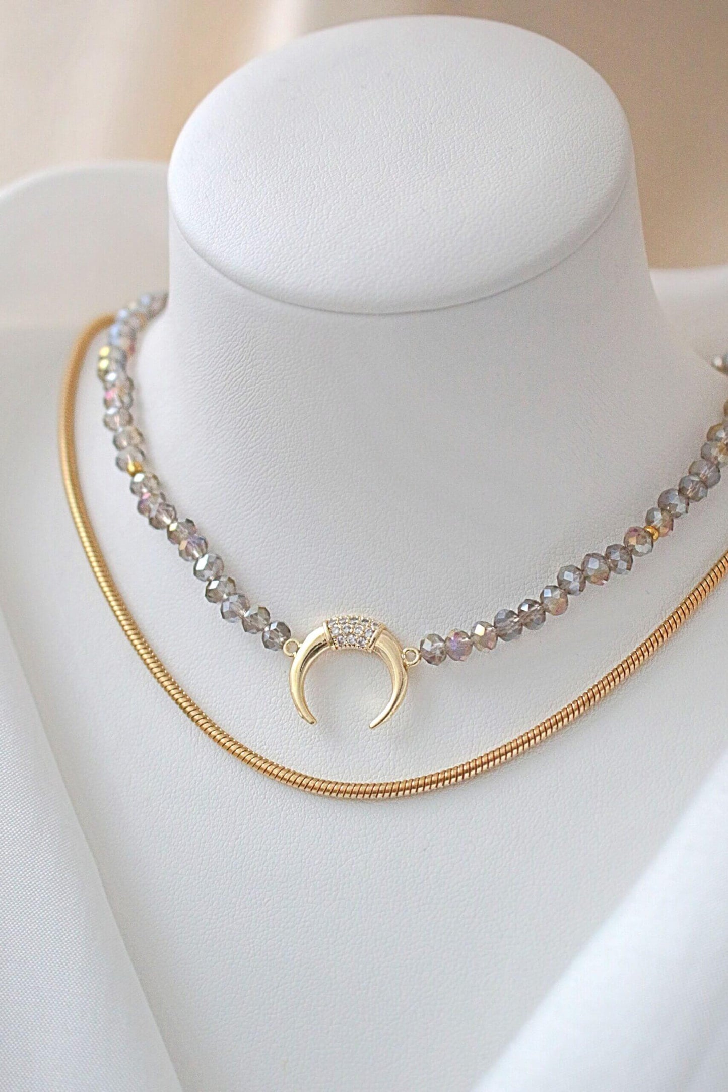 18 karaat chroom Oostenrijkse kristallen choker