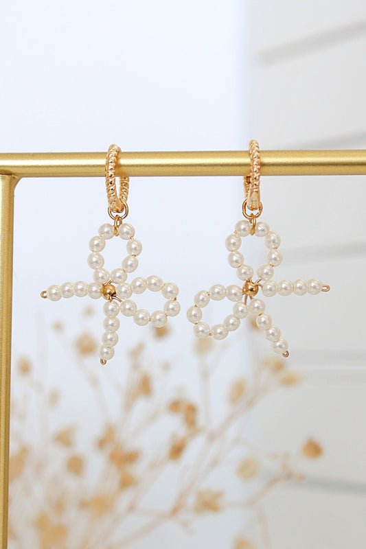 Miss Coquette | 24 Karaat Parel Strik Oorbellen