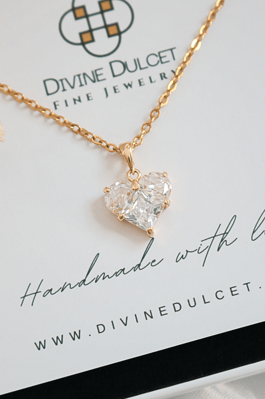 24 Karaat CZ Hart Hanger Ketting