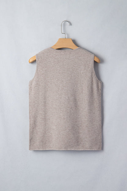 Gebreide tanktop met V-hals en metalen zeesterren