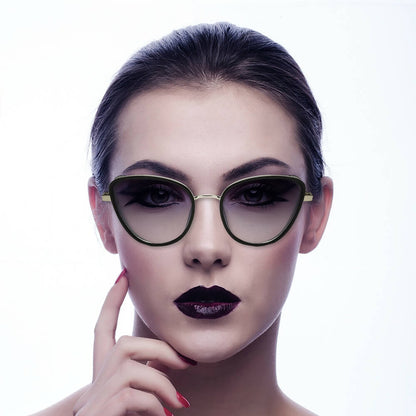 NARVA | Dames Elegante Glitter Glamour Cateye Feline Fashion Zonnebril