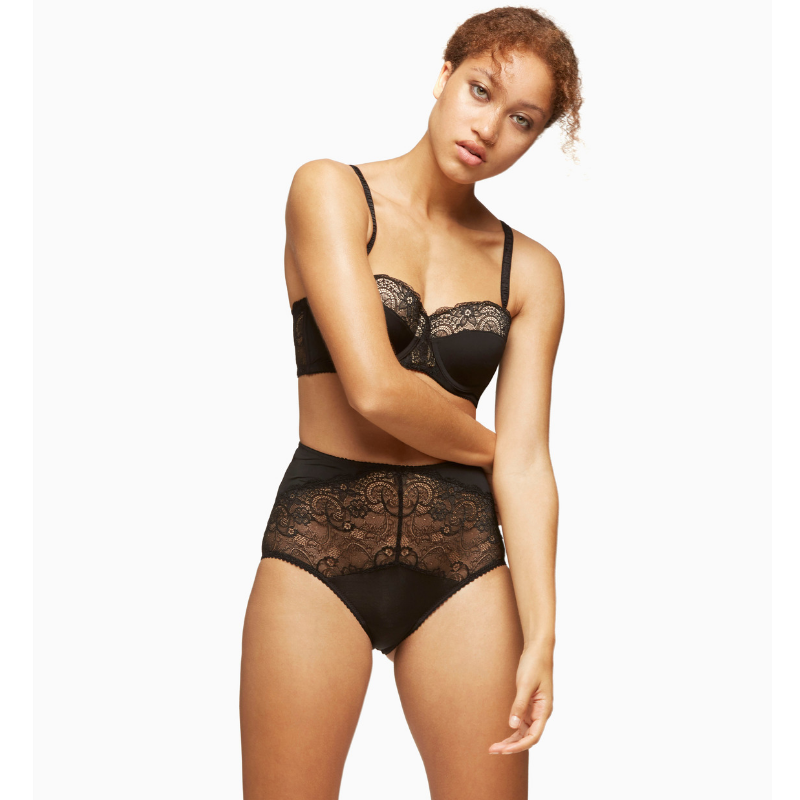 Longline Strapless Voorgevormde Kanten BH Escape Zwart | Blush Lingerie